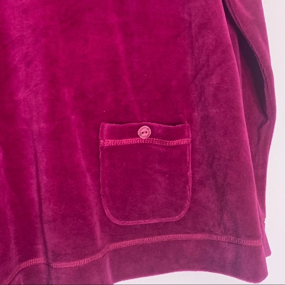 Vintage APPLESEED’S Velour Pullover Long sleeve small magenta - Picture 2 of 8